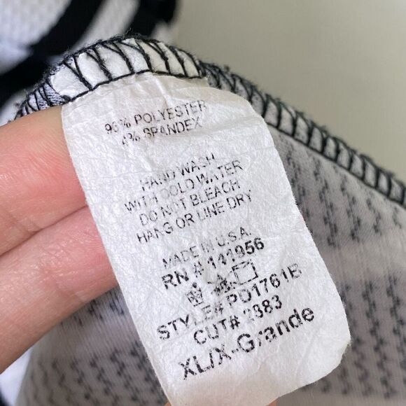 Persaya Black & White Striped Cap Sleeve Scoop Neck A Line Mini Dress Size XL - Picture 4 of 4